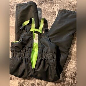 Faded Glory Black and Neon Green Snow Bib